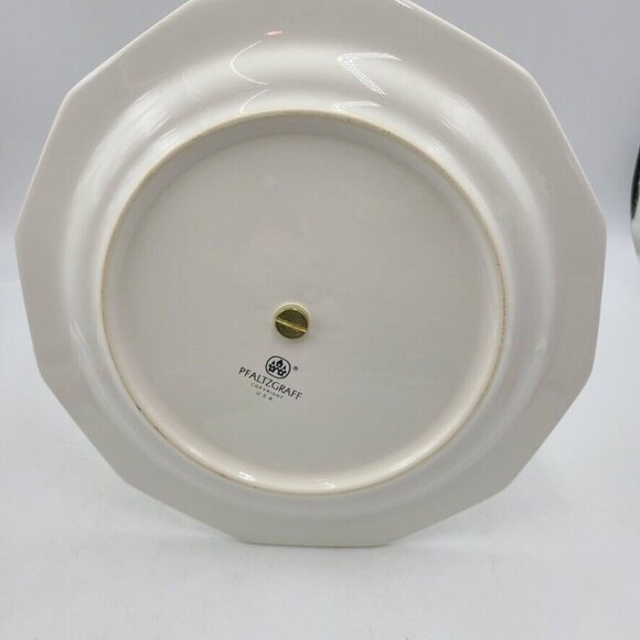 Vintage Pfaltzgraff Dish Christmas Heritage 2 Tier Tree White Green Gold Handle - Picture 5 of 7